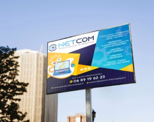 réalisation panneau affichage publicitaire vendee netcom informatique graphiste nantes cholet