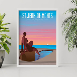 illustration vente affiche poster st jean de monts vendee noirmoutier illustration