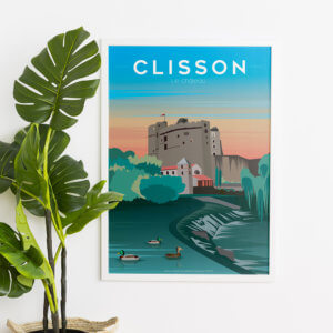 illustration-en-vente-affiche-clisson-rue-tire-jarret-notre-dame-loire-atlantique-hellfest